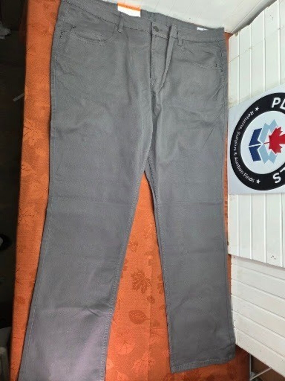 Buffalo David Bitton SAM Slim Straight Twill Pants, Grey, 42x34, NWT